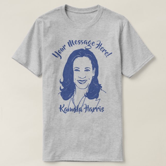 Kamala Harris Line Art Anpassningsbar Text T Shirt (Design framsida)