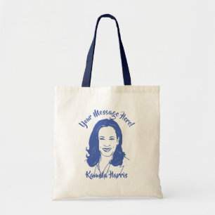 Kamala Harris Line Art Anpassningsbar Text Tygkasse