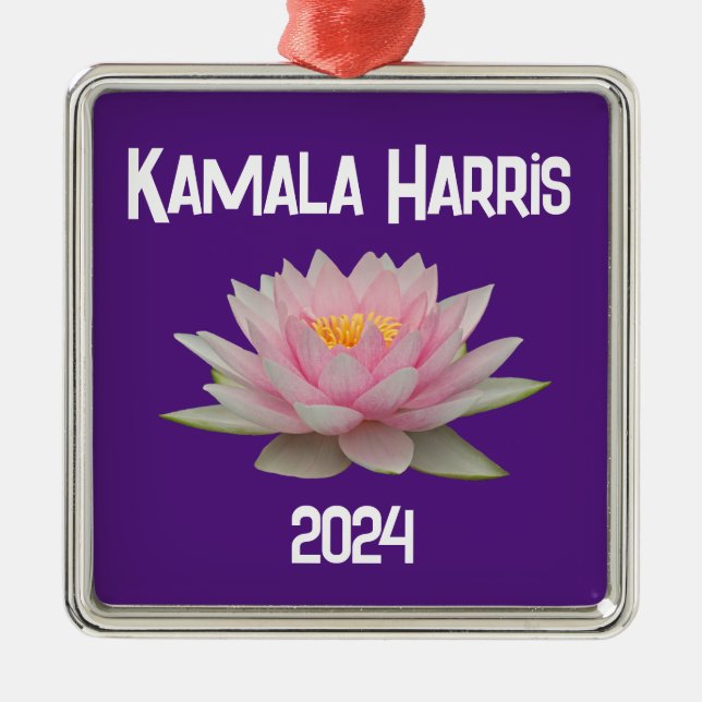 Kamala Harris Lotus 2024 Julgransprydnad Metall (Framsidan)