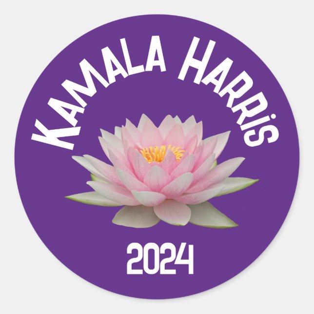 Kamala Harris Lotus 2024 Runt Klistermärke (Framsida)