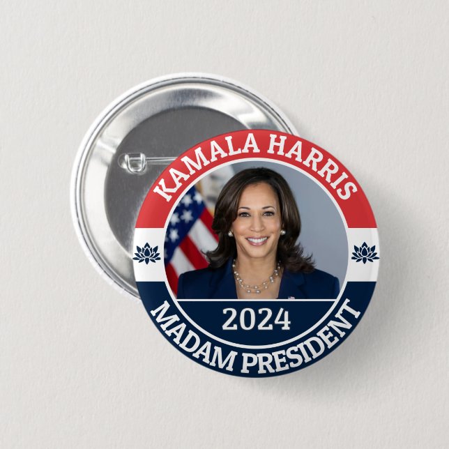 KAMALA HARRIS MADAM PRESIDENT KNAPP (Framsida & baksida)
