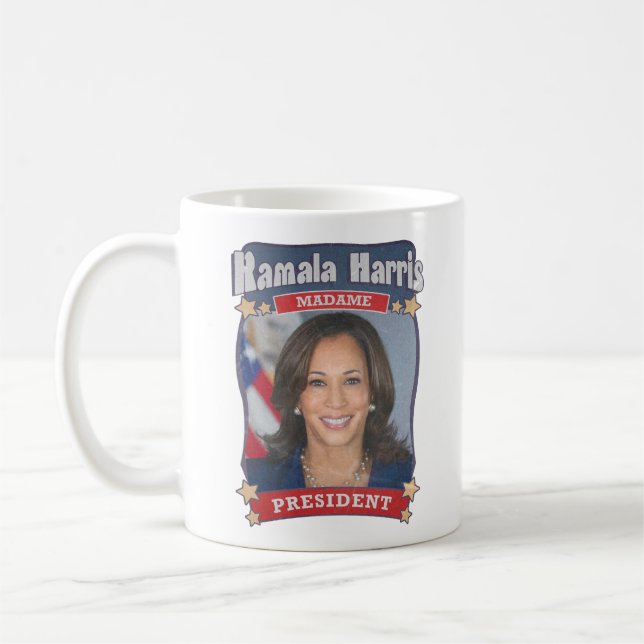 Kamala Harris Madame President Card Kaffemugg (Vänster)