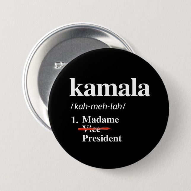 Kamala Harris Madame Vices talman Knapp (Framsida & baksida)