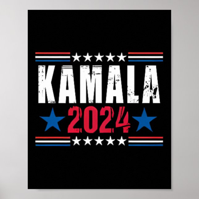 Kamala Harris Mitten Finger säger det till min Ans Poster (Framsidan)