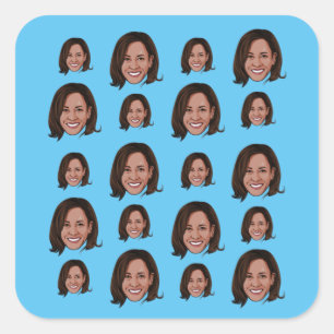Kamala Harris Mönster Fyrkantigt Klistermärke