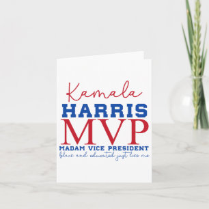 Kamala Harris Mvp Madame Vicepresident Svart Och E Kort