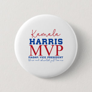 Kamala Harris Mvp (Vice, president Black och E) Knapp