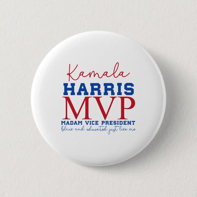 Kamala Harris Mvp (Vice, president Black och E) Knapp (Framsida)