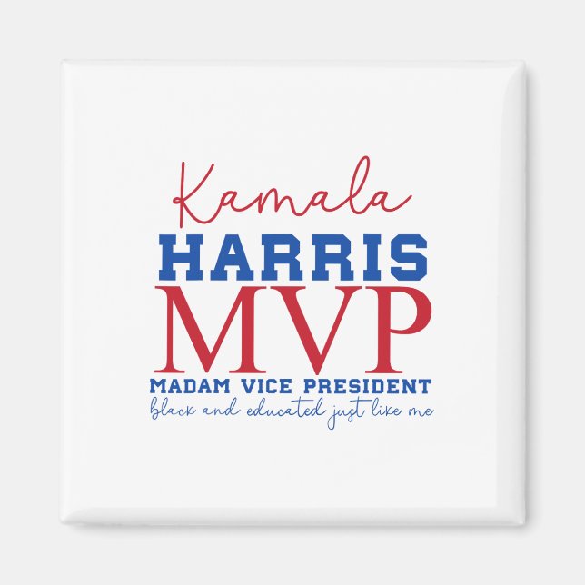Kamala Harris Mvp (Vice, president Black och E) Magnet (Framsidan)