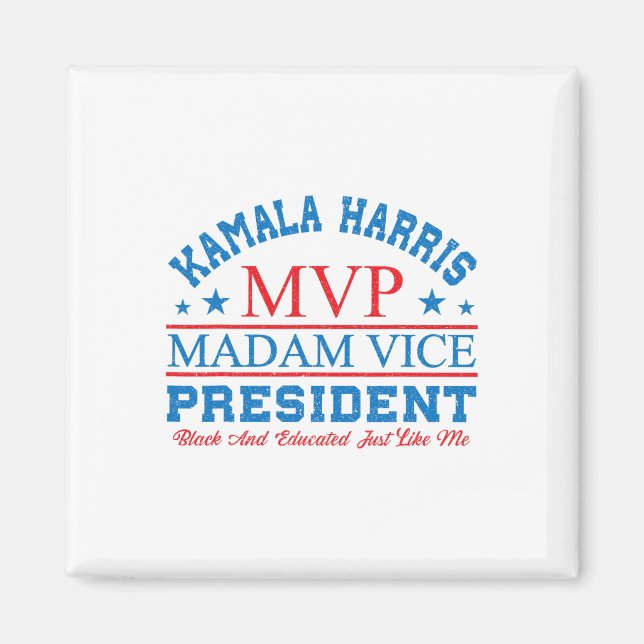 Kamala Harris Mvp (Vice, president Black och E) Magnet (Framsidan)