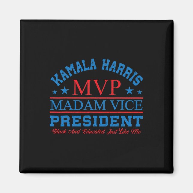 Kamala Harris Mvp (Vice, president Black och E) Magnet (Framsidan)