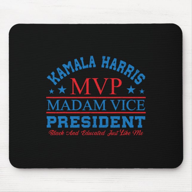 Kamala Harris Mvp (Vice, president Black och E) Musmatta (Framsidan)