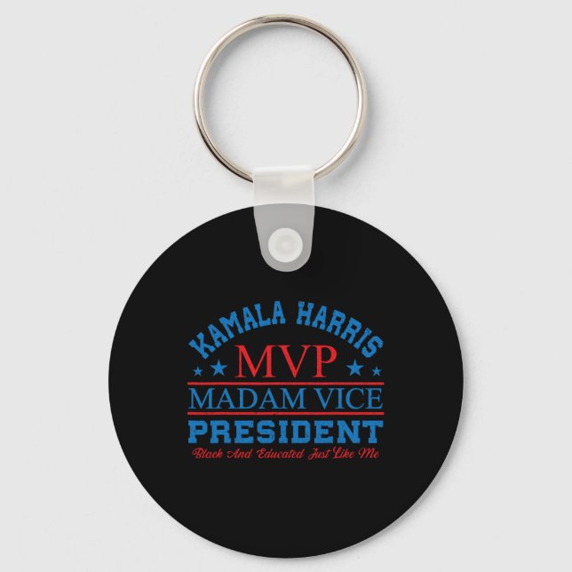Kamala Harris Mvp (Vice, president Black och E) Nyckelring (Framsida)