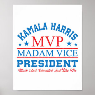Kamala Harris Mvp (Vice, president Black och E) Poster