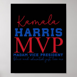 Kamala Harris Mvp (Vice, president Black och E) Poster