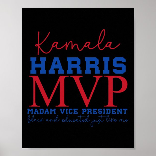 Kamala Harris Mvp (Vice, president Black och E) Poster (Framsidan)