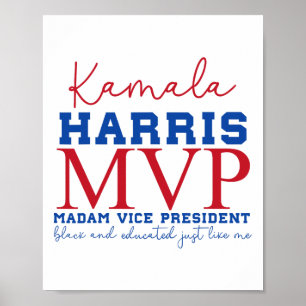 Kamala Harris Mvp (Vice, president Black och E) Poster