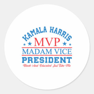 Kamala Harris Mvp (Vice, president Black och E) Runt Klistermärke