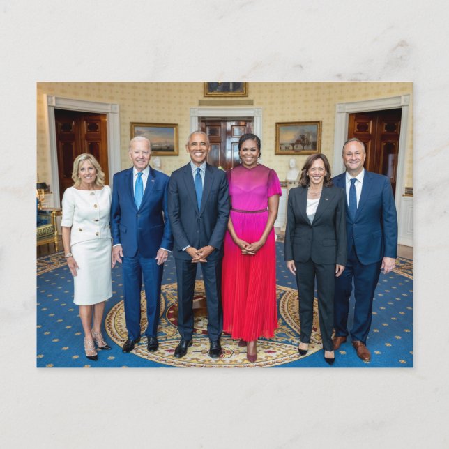 Kamala Harris & Obamas & Bidens Vykort (Framsida)