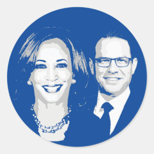 Kamala Harris och Josh Shapiro Biljett Runt Klistermärke