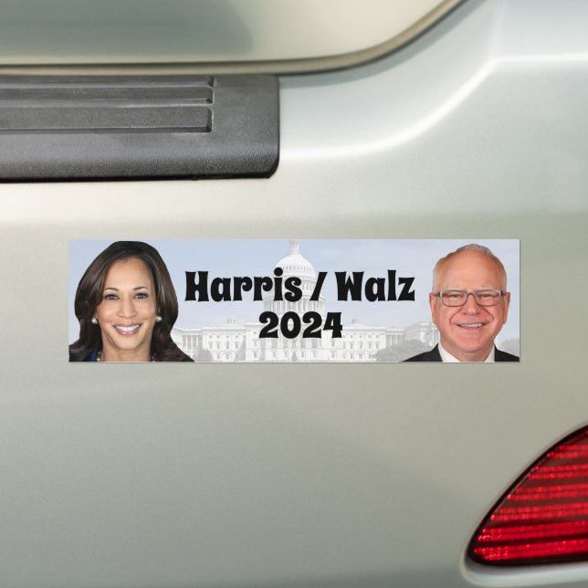 Kamala Harris och Tim Walz 2024 Bildekal (På Bil)