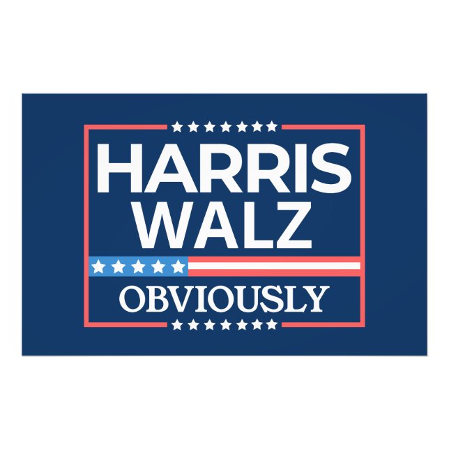 Kamala Harris och Tim Walz 2024 Fototryck (Framsidan)