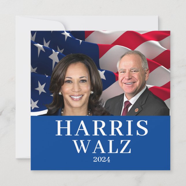Kamala Harris och Tim Walz 2024 Inbjudningar (Framsida)