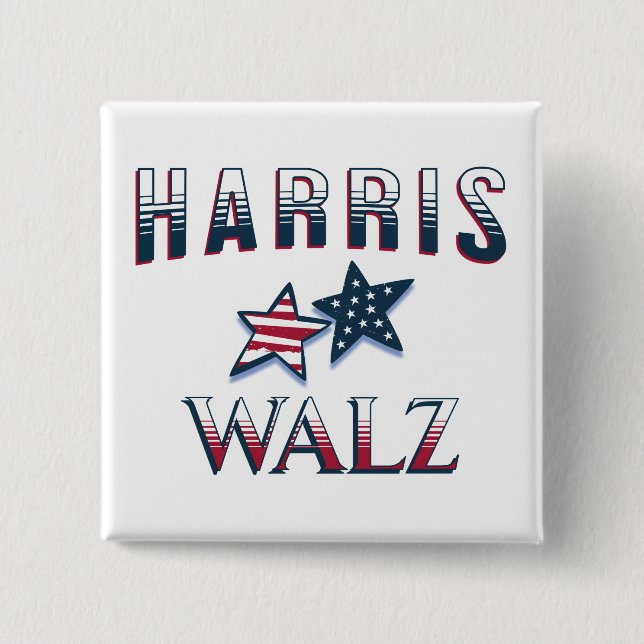 Kamala Harris och Tim Walz 2024 Knapp (Framsida)