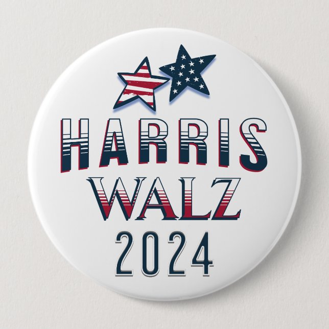 Kamala Harris och Tim Walz 2024 Knapp (Framsida)