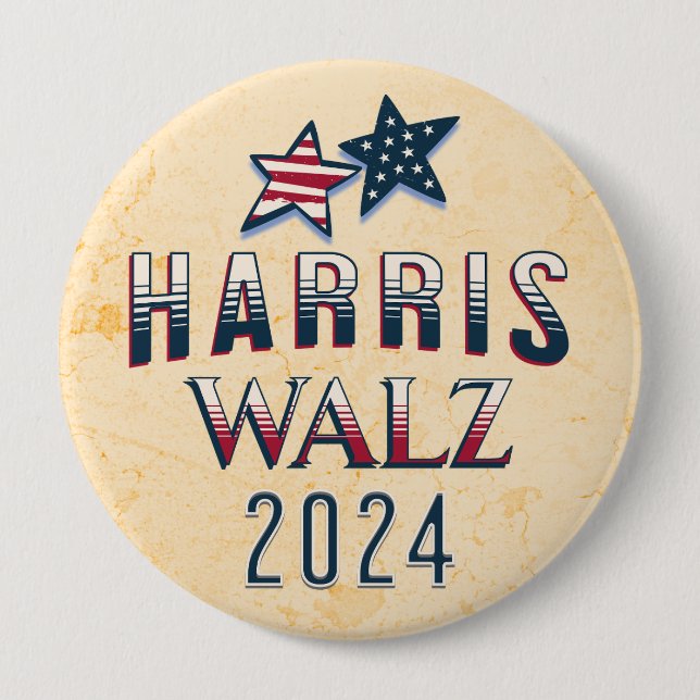 Kamala Harris och Tim Walz 2024 Knapp (Framsida)