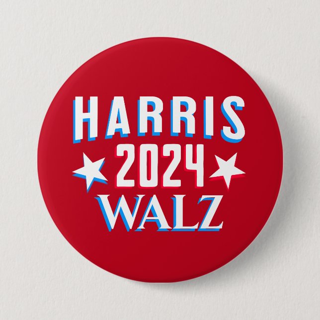 Kamala Harris och Tim Walz 2024 Knapp (Framsida)