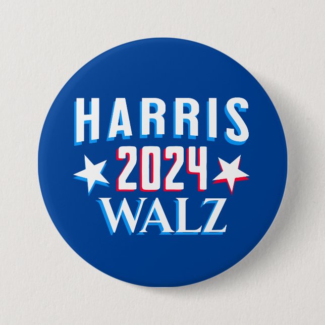 Kamala Harris och Tim Walz 2024 Knapp (Framsida)
