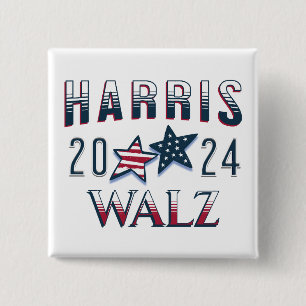 Kamala Harris och Tim Walz 2024 Knapp