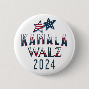 Kamala Harris och Tim Walz 2024 Knapp