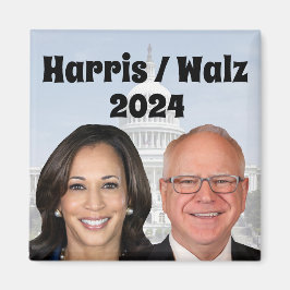 Kamala Harris och Tim Walz 2024 Magnet