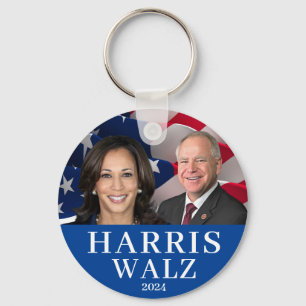 Kamala Harris och Tim Walz 2024 Nyckelring