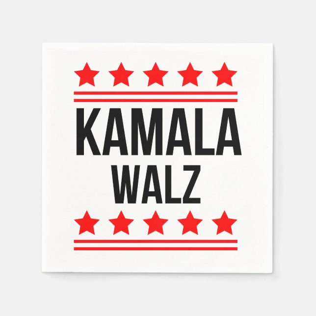 Kamala Harris och Tim Walz 2024 Pappersservett (Framsidan)
