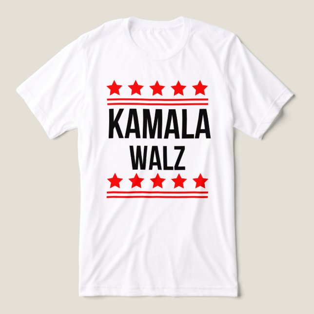Kamala Harris Och Tim Walz 2024 T Shirt (Design Framsida)