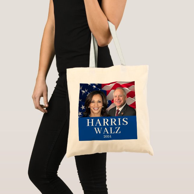 Kamala Harris och Tim Walz 2024 Tygkasse (Framsida (produkt))