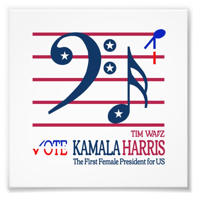 Kamala Harris och Tim Walz Fototryck (Framsidan)