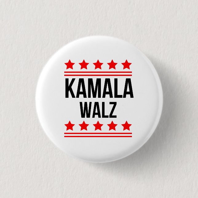 Kamala Harris Och Tim Walz  Knapp (Framsida)
