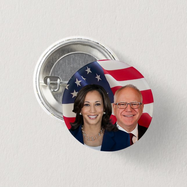 Kamala Harris och Tim Walz Knapp (Framsida & baksida)