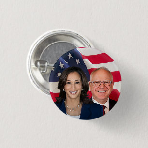 Kamala Harris och Tim Walz Knapp