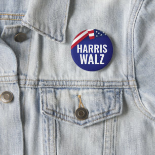 Kamala Harris och Tim Walz Knapp