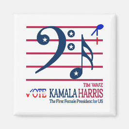 Kamala Harris och Tim Walz Magnet