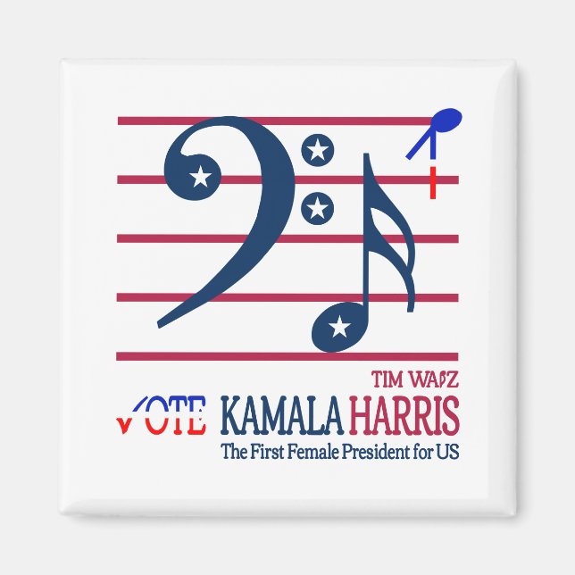 Kamala Harris och Tim Walz Magnet (Framsidan)