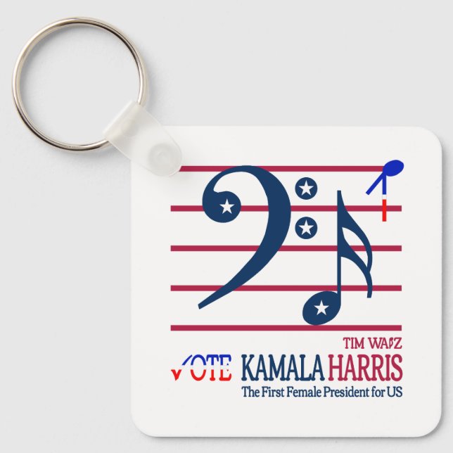 Kamala Harris och Tim Walz Nyckelring (Framsida)