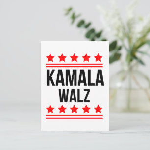 Kamala Harris och Tim Walz Vykort