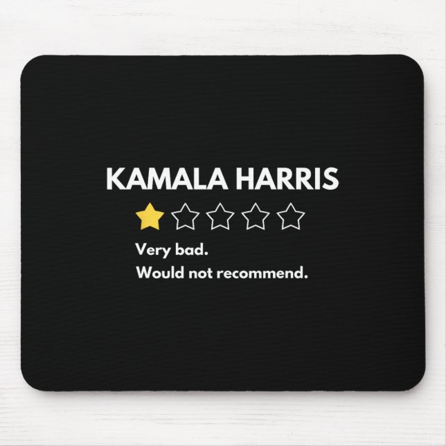 Kamala Harris One 1 Star-klassificering Mycket dål Musmatta (Framsidan)
