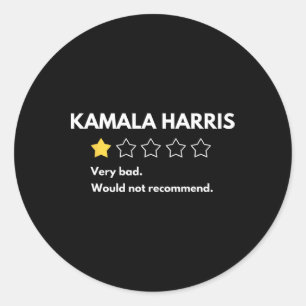 Kamala Harris One 1 Star-klassificering Mycket dål Runt Klistermärke
